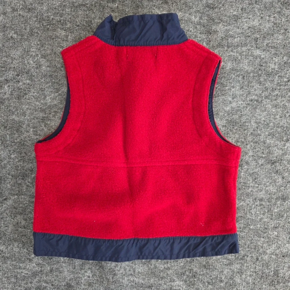 Ralph Lauren Kids Red Fleece Vest‎ 3-12 Months Small Full Zip Up Pockets